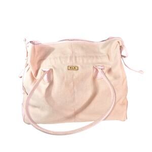 Vintage RLR Ralph Lauren 'Romance' Large Canvas Travel Bag Tote Drawstring Pink